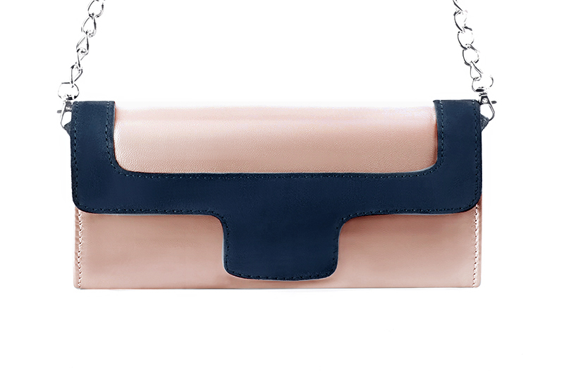 Navy blue and powder pink matching shoes and clutch. Wiew of clutch - Florence KOOIJMAN
